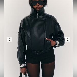 EGO Belted Biker leather Jacket